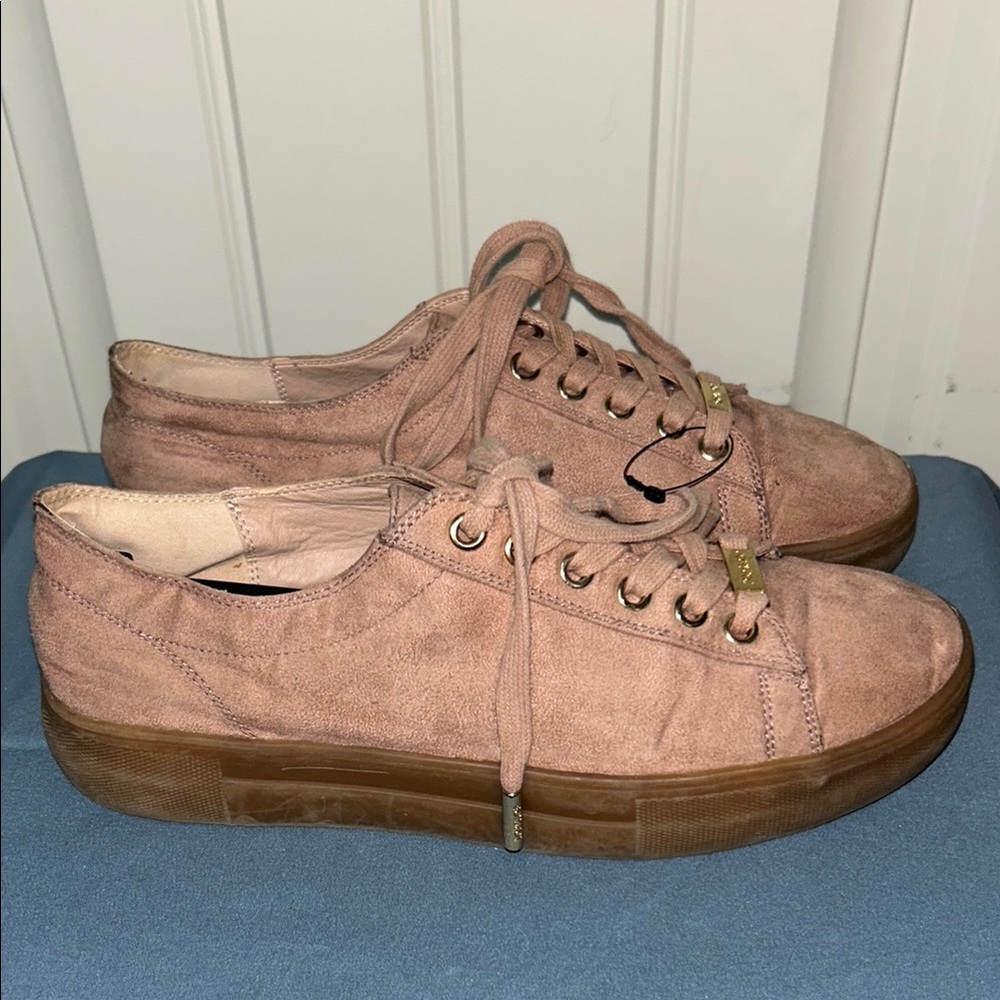 Topshop Pink Suede Sneakers